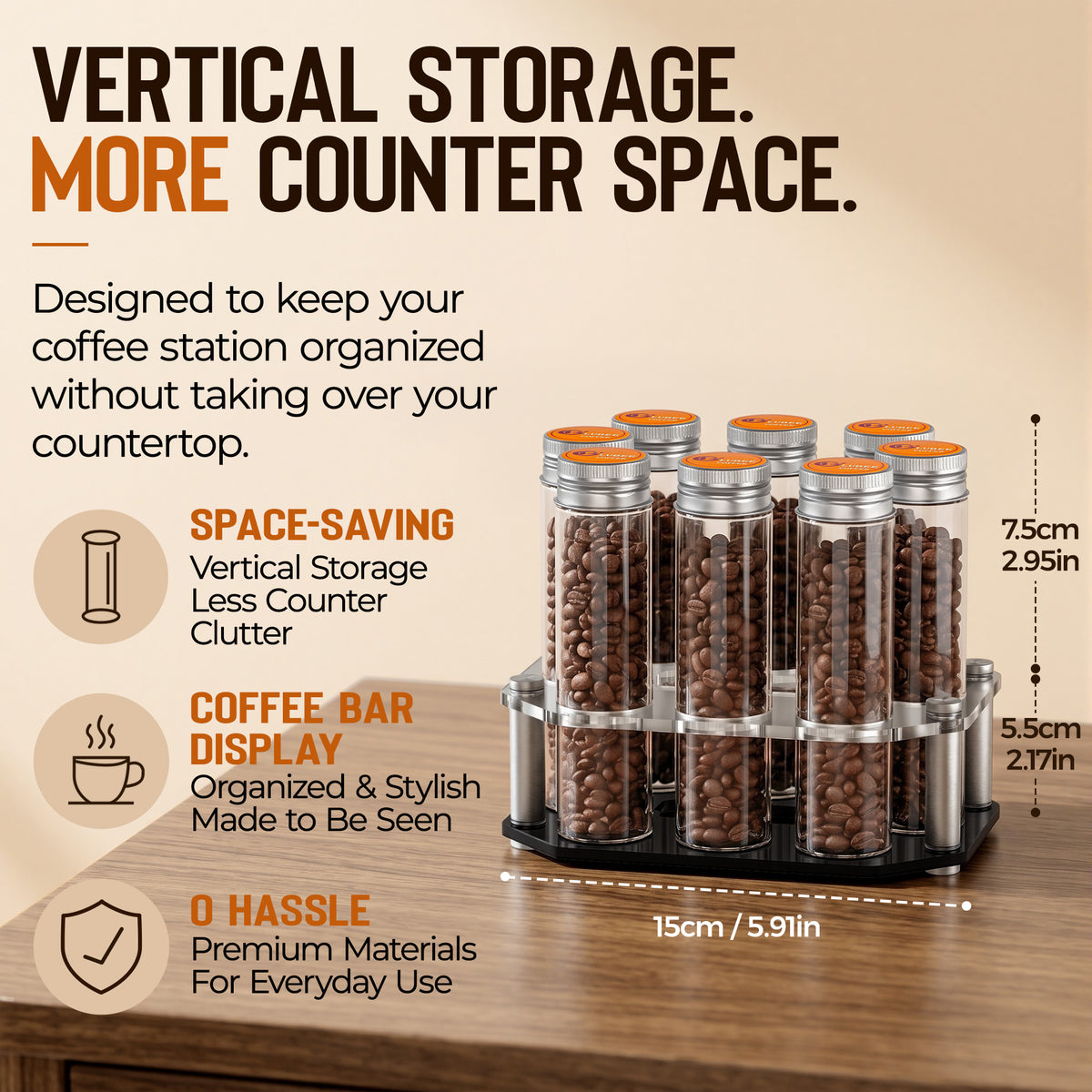 Single Dose Coffee Bean Storage Rack